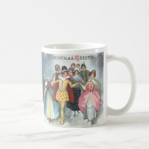 Caneca De Café Pessoas do natal vintage do renascimento