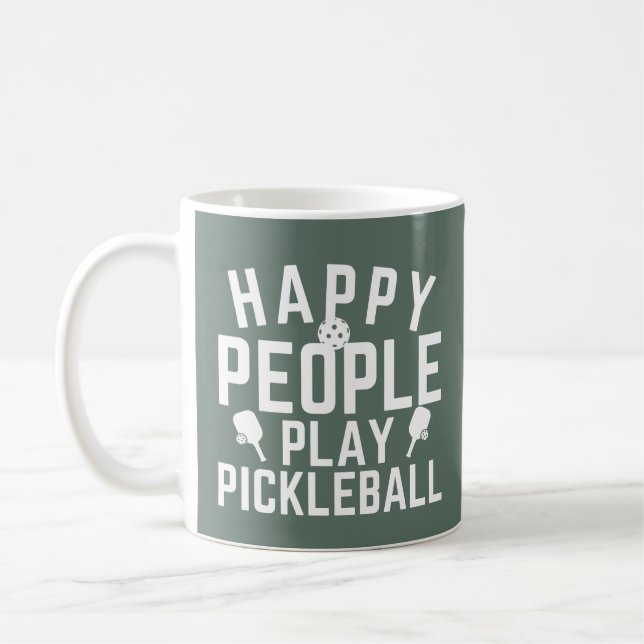 Caneca De Café Pessoas Felizes Jogam Pickleball (Esquerda)