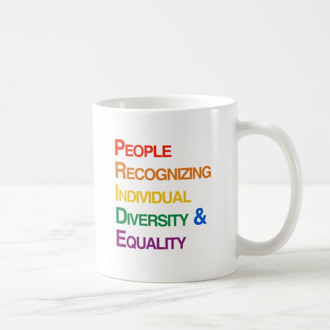 CANECA DE CAFÉ PESSOAS RECONHECENDO DIVERSIDADE INDIVIDUAL E IGUA (Direita)