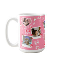 Pet Cat Fotografia Personalizada Collage Mug com N