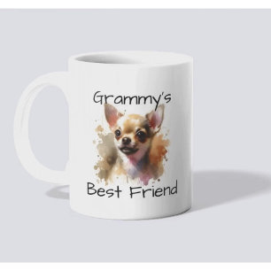 Caneca De Café Pet Chihuahua/Grammy's Personalize Coffee Mug