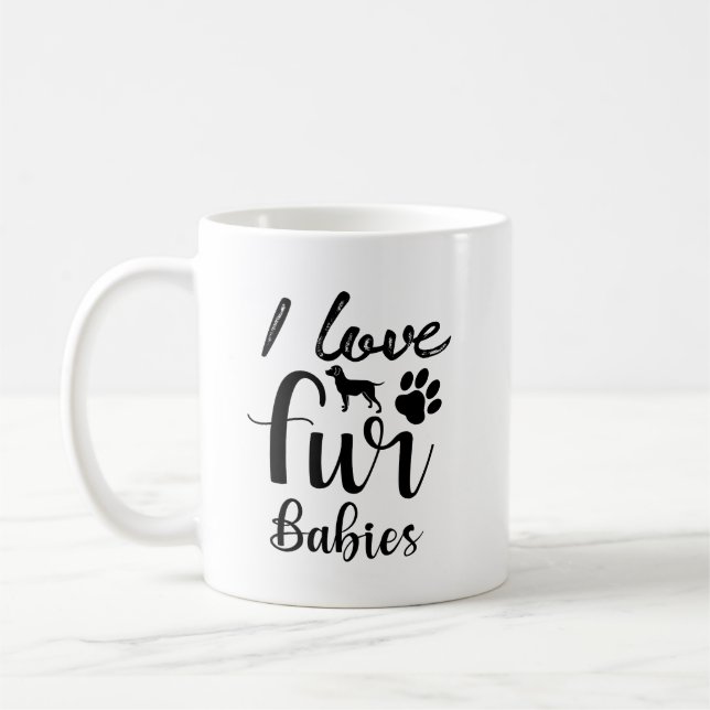 Caneca De Café Pet Cote: Eu Amo Peles Bebês (Esquerda)