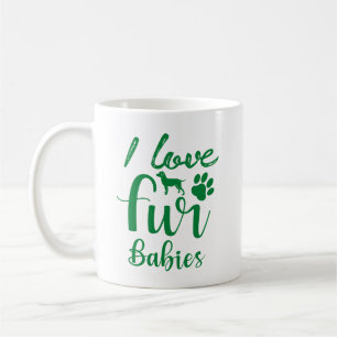 Caneca De Café Pet Cote: Eu Amo Peles Bebês em Verde