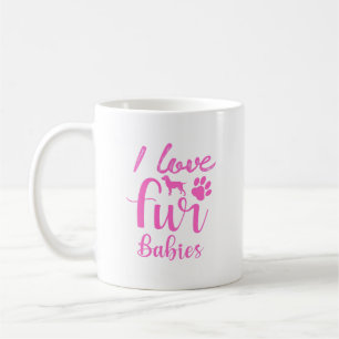 Caneca De Café Pet Cote: Eu Amo Peles Bebidas de Peles de Rosa