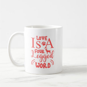 Caneca De Café Pet Cote: O amor é uma palavra de quatro pernas em