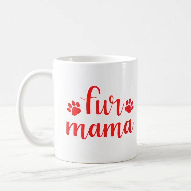 Caneca De Café Pet Cote: Pele Mama - Design Vermelho (Esquerda)