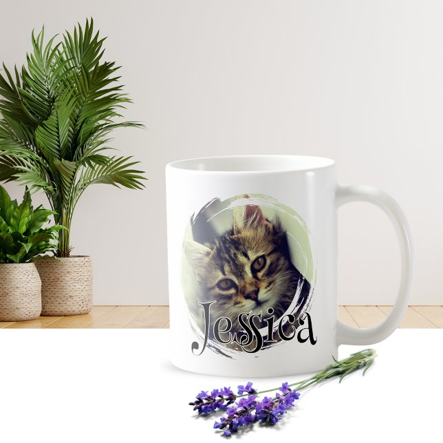 Caneca De Café Pet Custom Photo, Name Mug Design (Criador carregado)