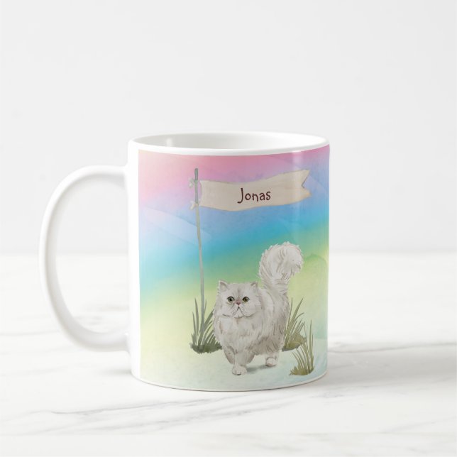 Caneca De Café Pet de Cat Persa de Nome Personalizado (Esquerda)