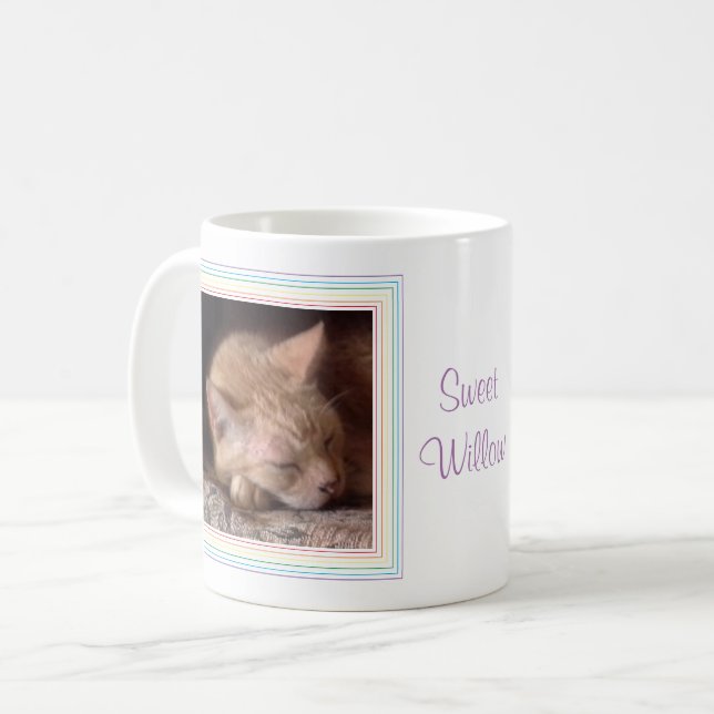 Caneca De Café PET LOVE White Mug + Texto / Arco-íris (Frente Esquerda)