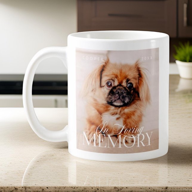 Caneca De Café Pet Memorial Loving Memory Simple Modern Photo (Criador carregado)