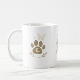 Caneca De Café Pet Memorial Paw com Lua e Borboleta - Simpatia