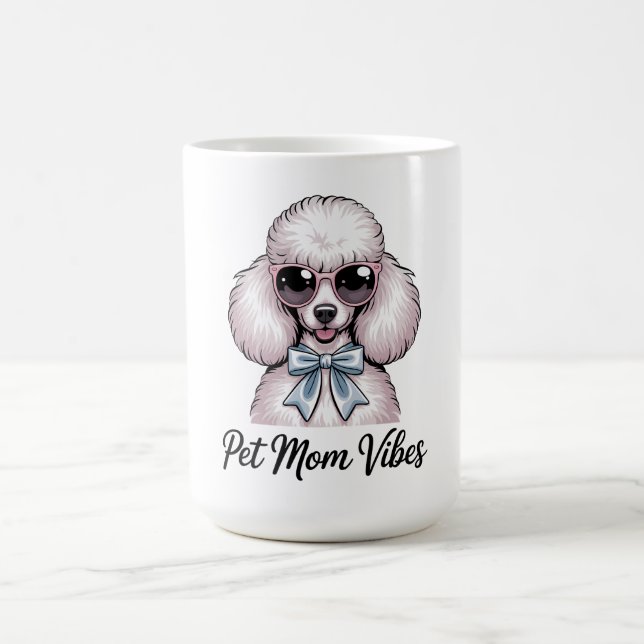 Caneca De Café Pet Mom Vibes Poodle Dog Sunglasses Pink Gift (Centro)