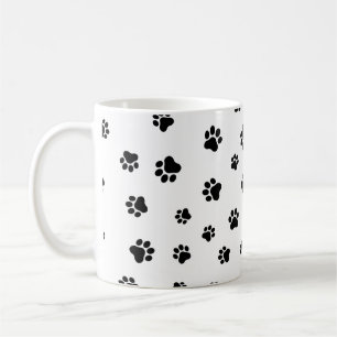 Caneca De Café Pet Paw - Carro ou Cão Sem Costura Padrão