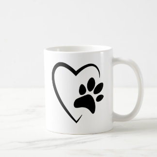 Caneca De Café Pet Paw Print Heart Mug