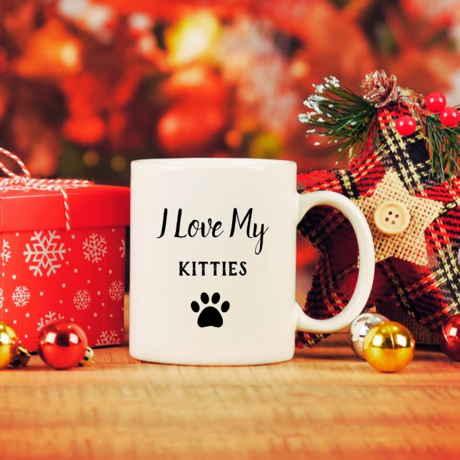 Caneca De Café Pet Paws I Love My Gatinhos (Criador carregado)