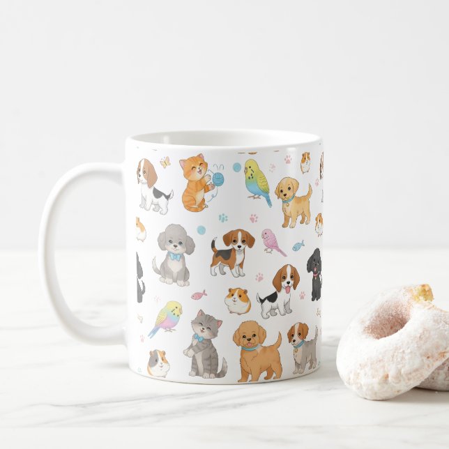 Caneca De Café Pet Pet Pattern Mug (Com Donut)