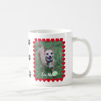 Caneca De Café Pet Photo Memorial Heart Frame Keepsasaame Coffee