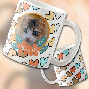 Caneca De Café Pet Photo on Hearts