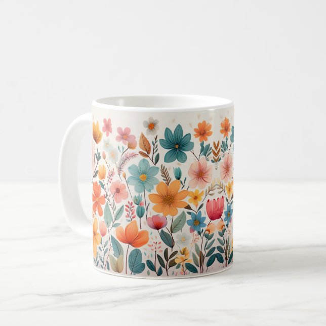 Caneca De Café Petal Bliss (Frente Esquerda)