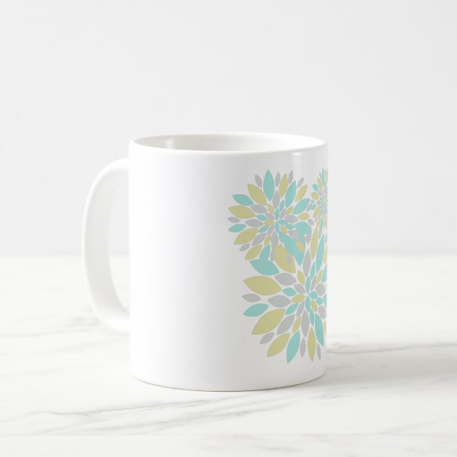 Caneca De Café Pétalas de Flor Cor Pastel Mágico (Frente Esquerda)