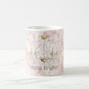 Caneca De Café Pétalas de Rosa Dourado Rosa Floral Lustre