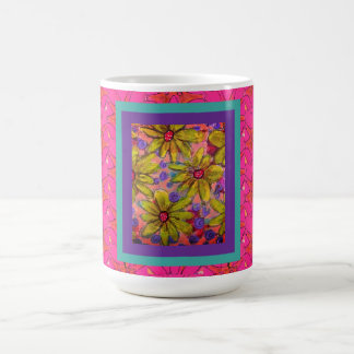 Caneca De Café Pétalas Florais Colorburst