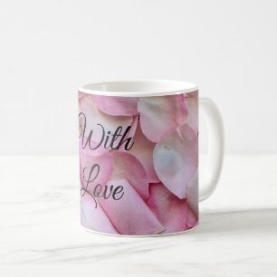 Caneca De Café Pétalas Rosa Rosa Românticas