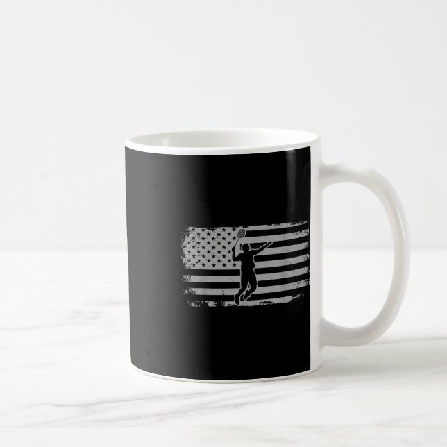 Caneca De Café Peteca de Badminton da Bandeira Americana  (Direita)