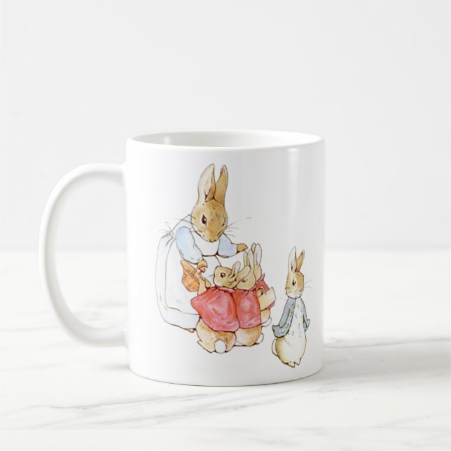 Caneca De Café Peter Rabbit Mãe diz adeus e manda você (Esquerda)