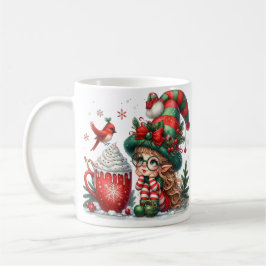 Caneca De Café Petite elfe de Noël magique avec chocolat chaud et