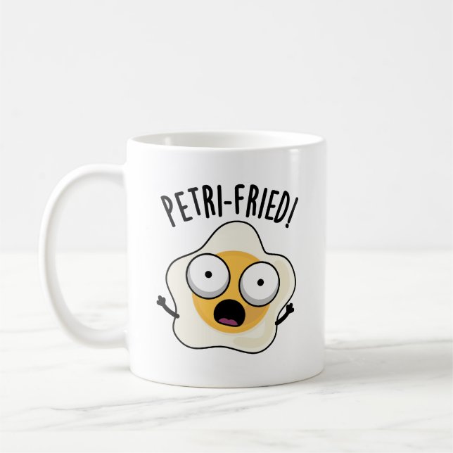 Caneca De Café Petri frita Funny Fried Egg Pun (Esquerda)
