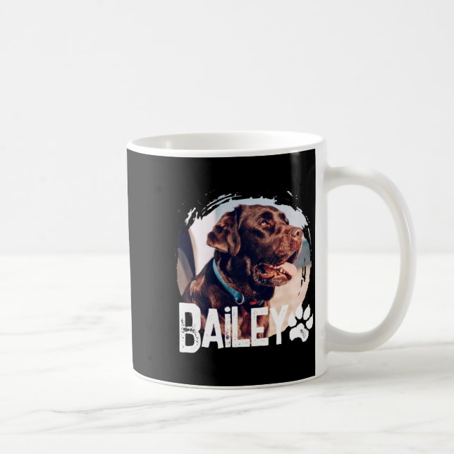 Caneca De Café Pets Simple Modern Cool Nge Name And Photo  (Direita)