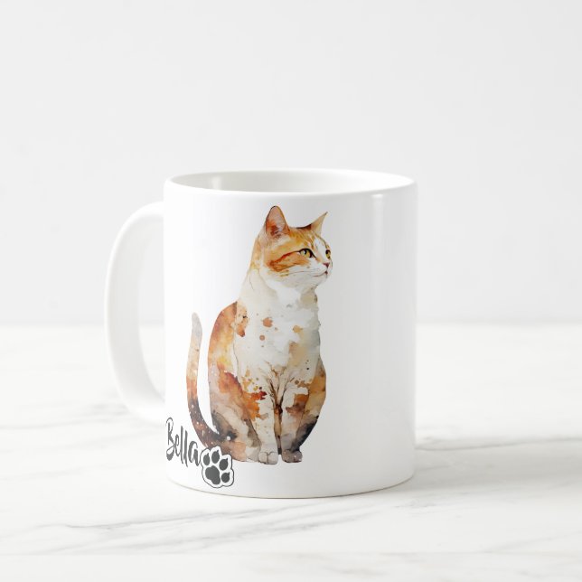 Caneca De Café Pet's Simple Modern Cool Typography Name and Photo (Frente Esquerda)