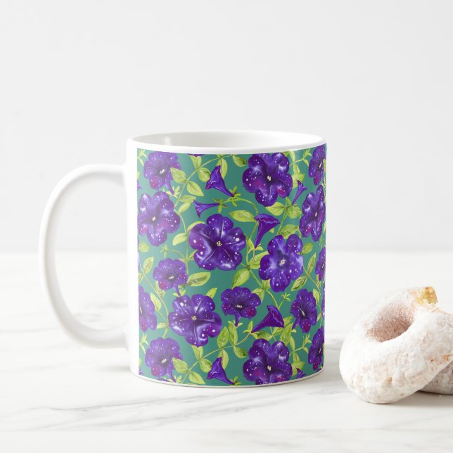 Caneca De Café Petunia Night Sky no Travesseiro decorativo de fun (Com Donut)
