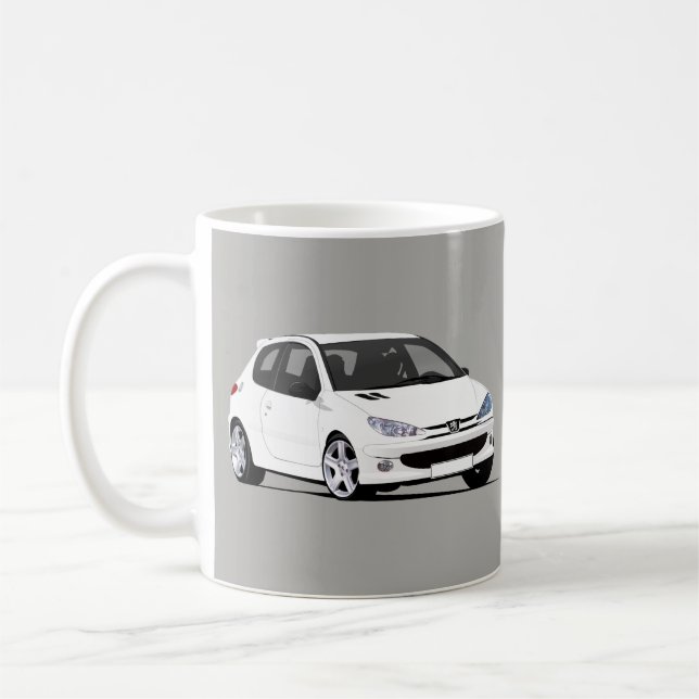 Caneca De Café Peugeot branco 206 GTi x 2 imagens (Esquerda)