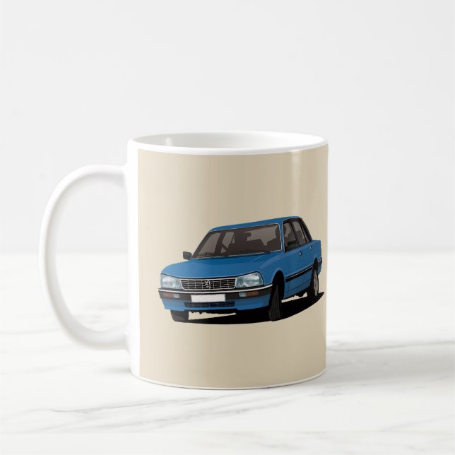 Caneca De Café Peugeot de encurralamento 505 - azul - (Esquerda)