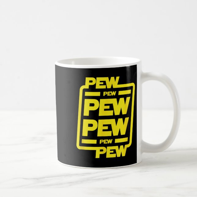 Caneca De Café Pew Pew Pew _ Ficção científica divertida (Direita)
