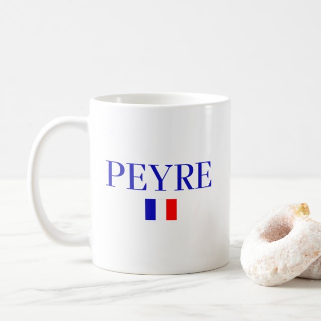 Caneca De Café PEYRE France Flag (Com Donut)