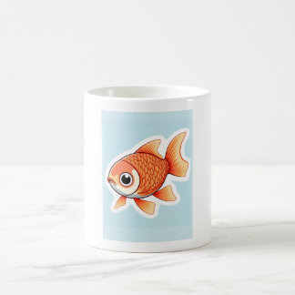 Caneca De Café Pez Dorado Kawaii
