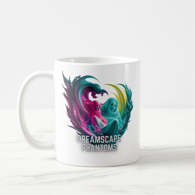 Caneca De Café Phantoms do Dreamscape - Surrealismo espectral (Esquerda)