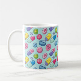 Caneca De Café Pharmacy Happy Pills Kawaii Smileys