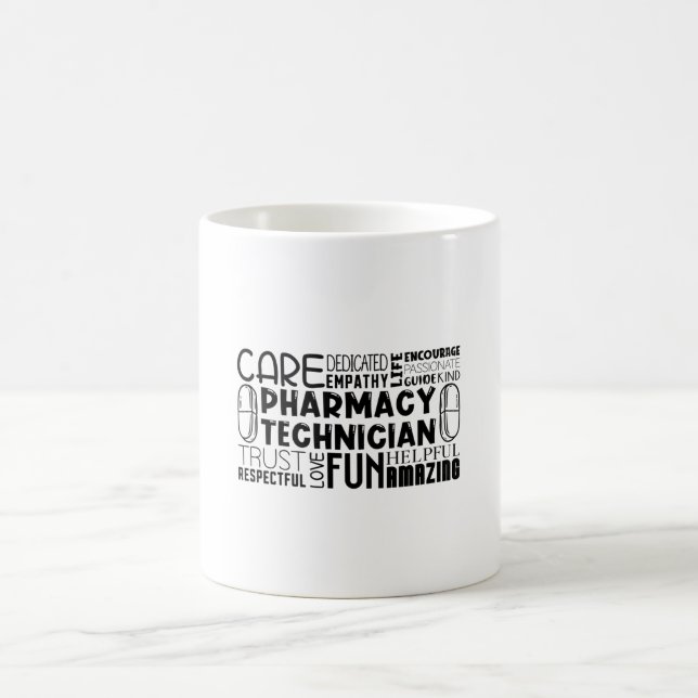Caneca De Café Pharmacy Tech Quote Medicine Pharmacist Technician (Centro)