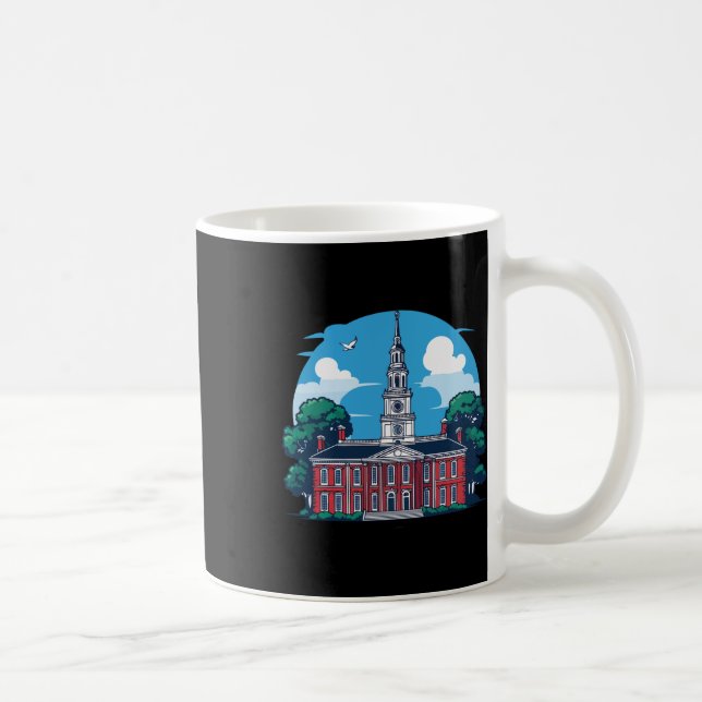 Caneca De Café Philadelphia Independence Hall Souvenir Long Sleev (Direita)