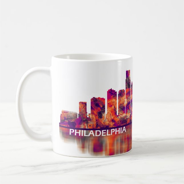Caneca De Café Philadelphia Pennsylvania Skyline (Esquerda)