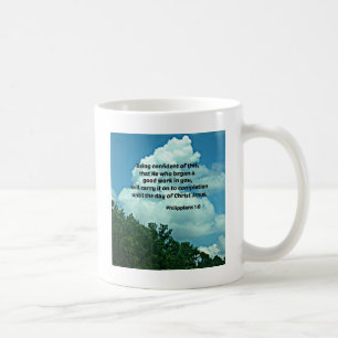 Caneca De Café Philippians 1:6 Confiando nisso, ...