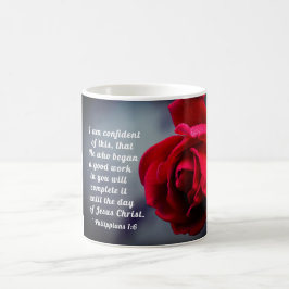 Caneca De Café Philippians 1:6 Estou confiante nesta Bíblia Verse