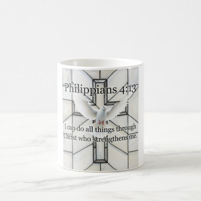 Caneca De Café Philippians 4:13 Bible Verse Coffee Mug (Centro)