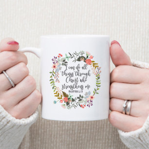 Caneca De Café Philippians 4:13 Eu posso fazer tudo