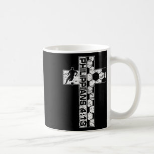 Caneca De Café Philippians 4_13 Jogador de Futebol Cristão Jesus 
