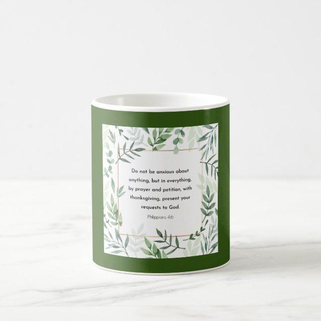 Caneca De Café Philippians 4:6, Bíblia Verse (Centro)